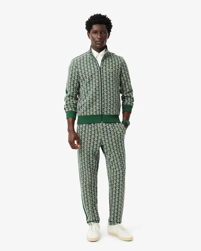 Pantalone in tuta monogram verde miniatura 2