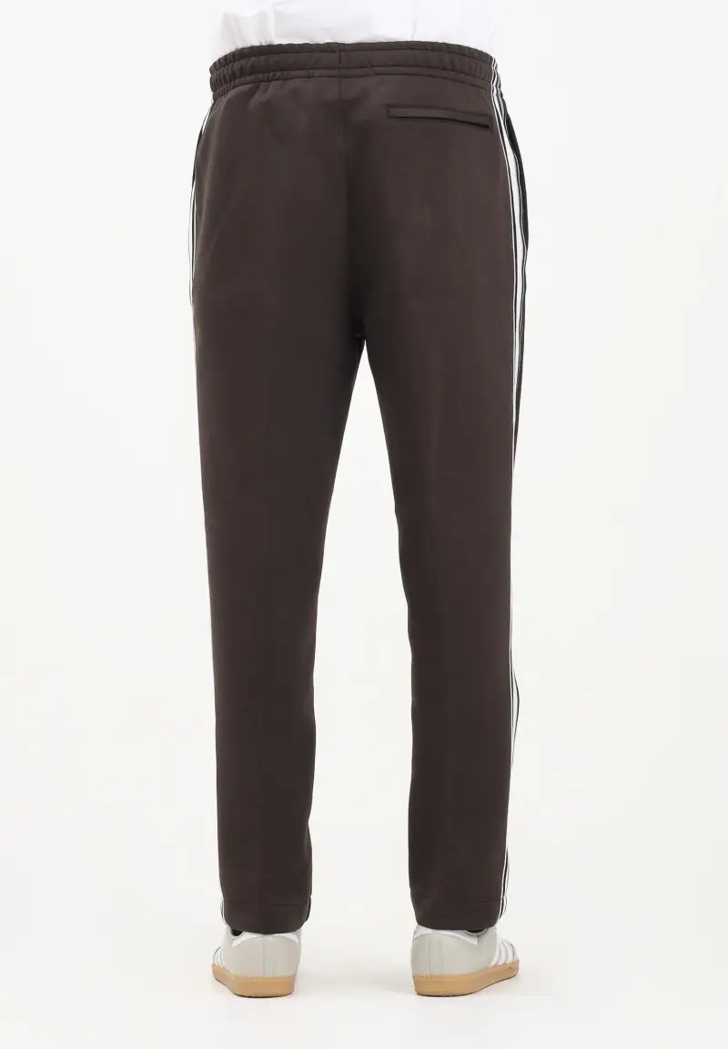 Pantalone marrone da uomo con logo ricamato miniatura 3