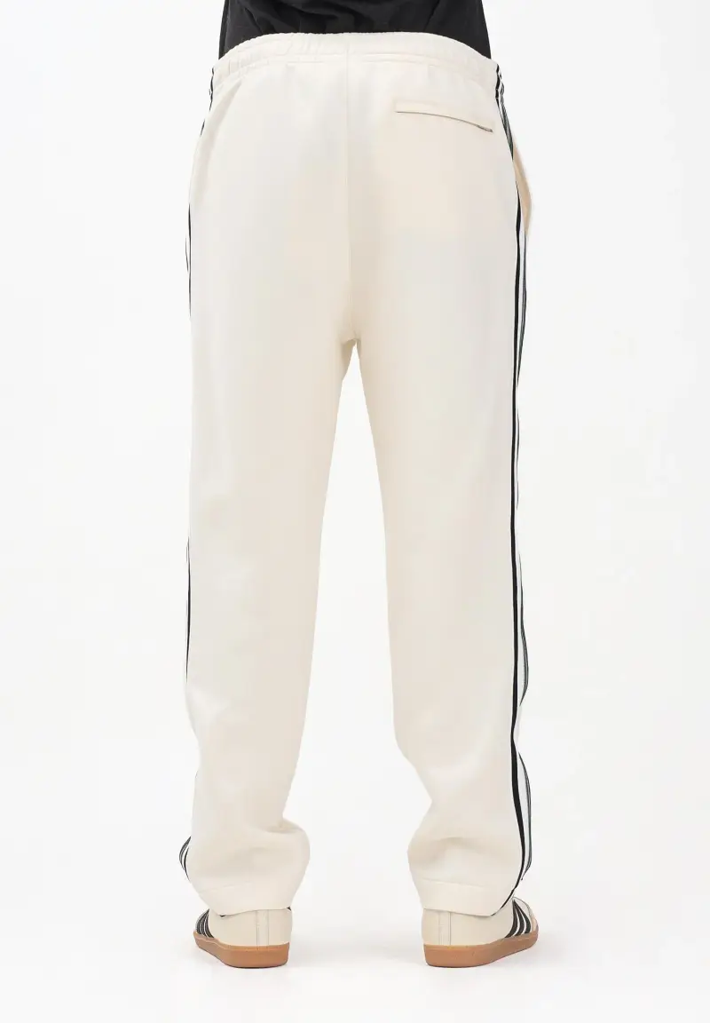 Pantalone panna da uomo con logo ricamato miniatura 3