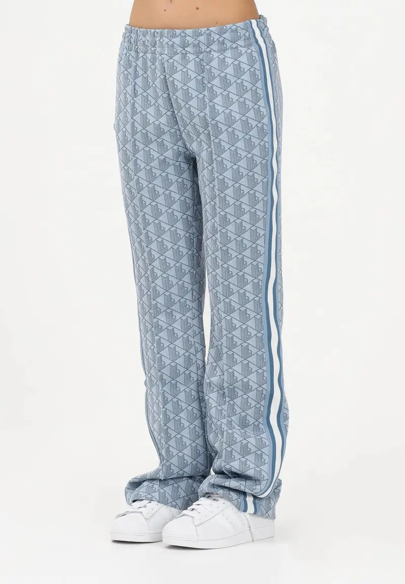 Pantalone sportivo azzurro da donna con motivo monogram