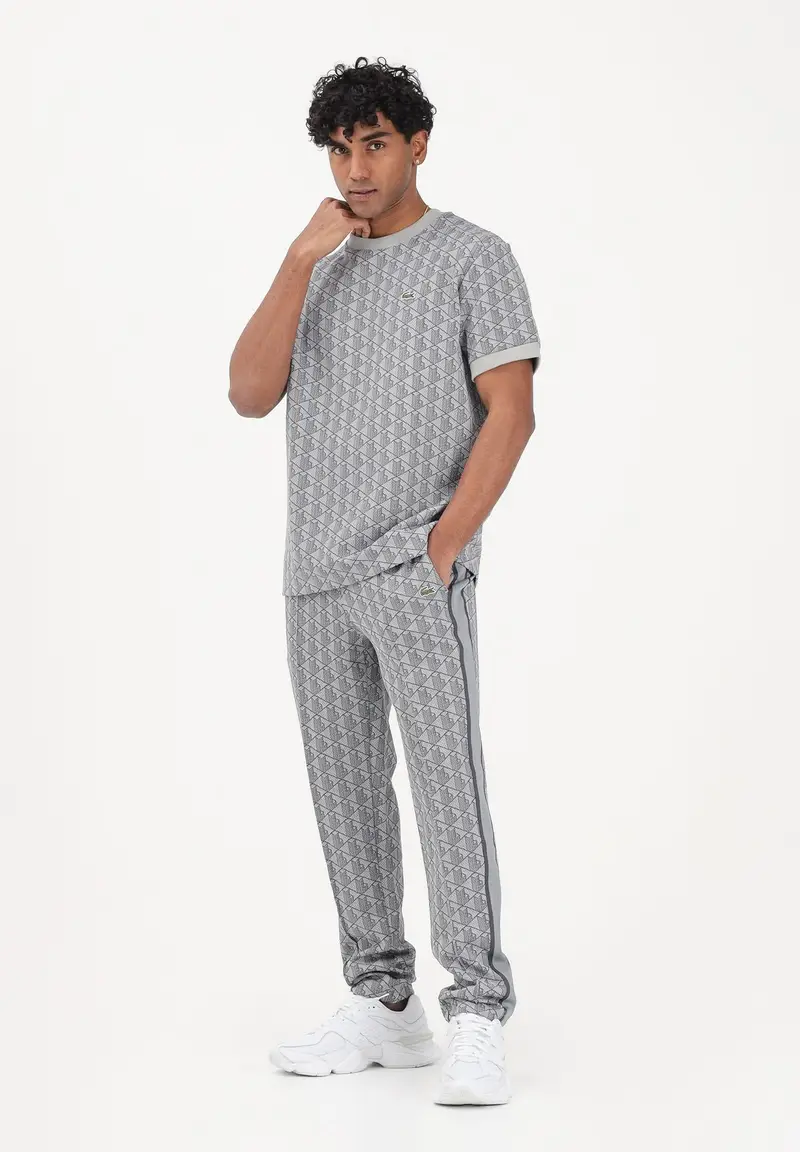 Pantalone sportivo grigio da uomo con monogramma Paris miniatura 2