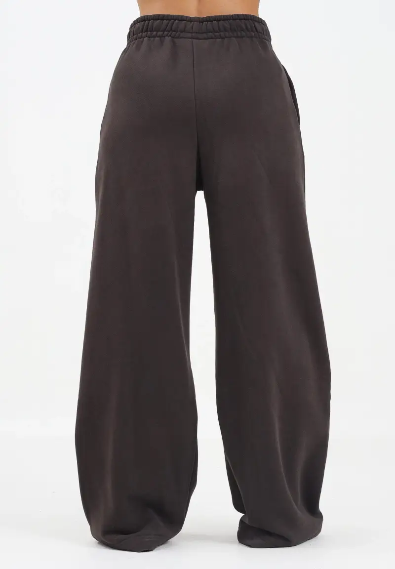 Pantalone sportivo marrone da donna wide fit miniatura 3
