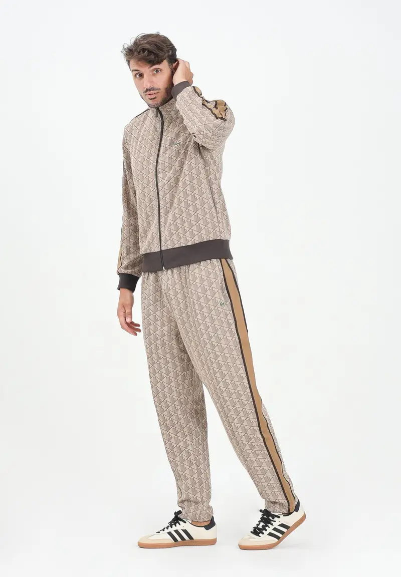 Pantalone sportivo marrone da uomo con monogramma Paris miniatura 2