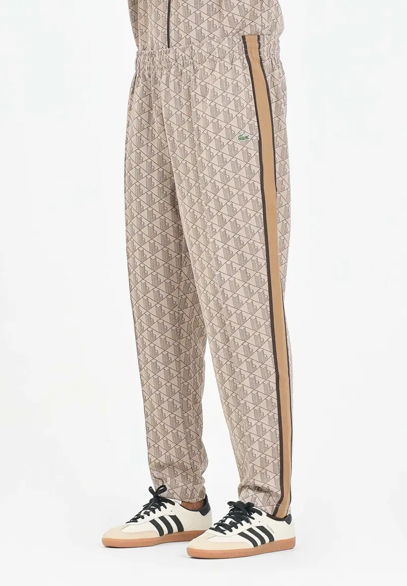 Pantalone sportivo marrone da uomo con monogramma Paris