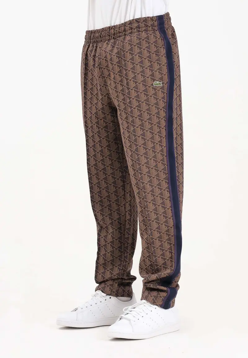 Pantalone sportivo marrone da uomo con monogramma Paris