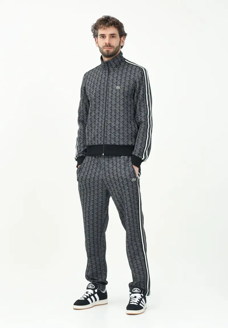 Pantalone sportivo nero da uomo con monogramma Paris miniatura 2