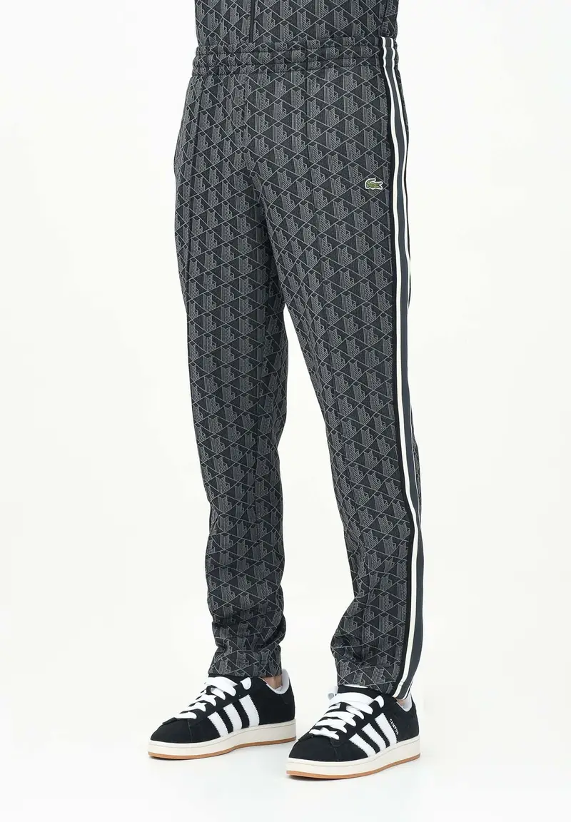 Pantalone sportivo nero da uomo con monogramma Paris