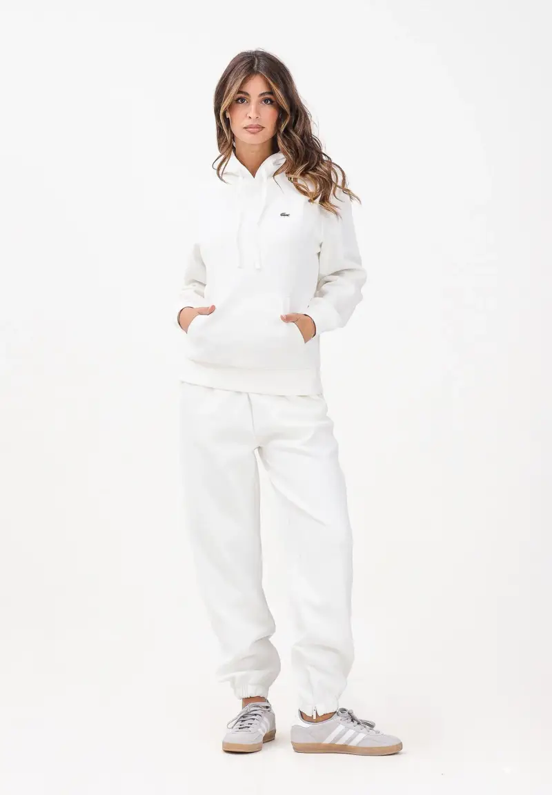 Pantalone sportivo Piqué bianco da donna miniatura 2