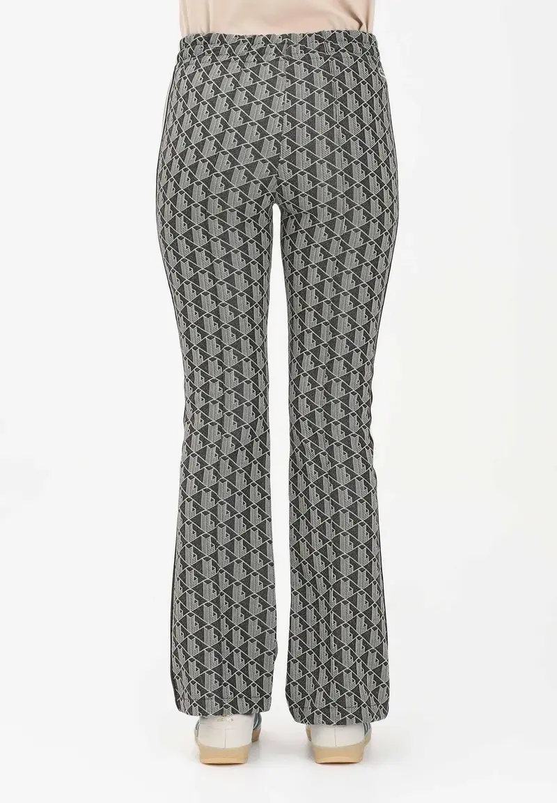 Pantalone sportivo verde da donna con motivo monogram miniatura 3