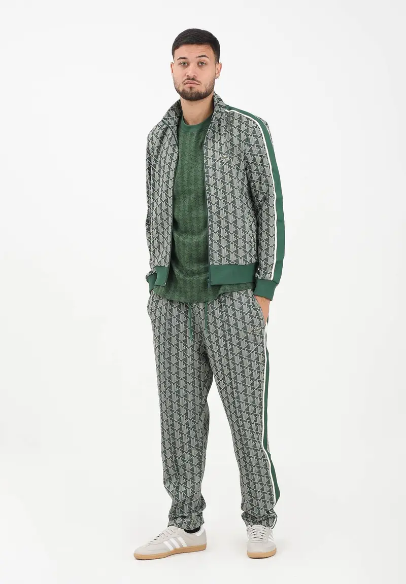 Pantalone sportivo verde da uomo con monogramma Paris miniatura 2