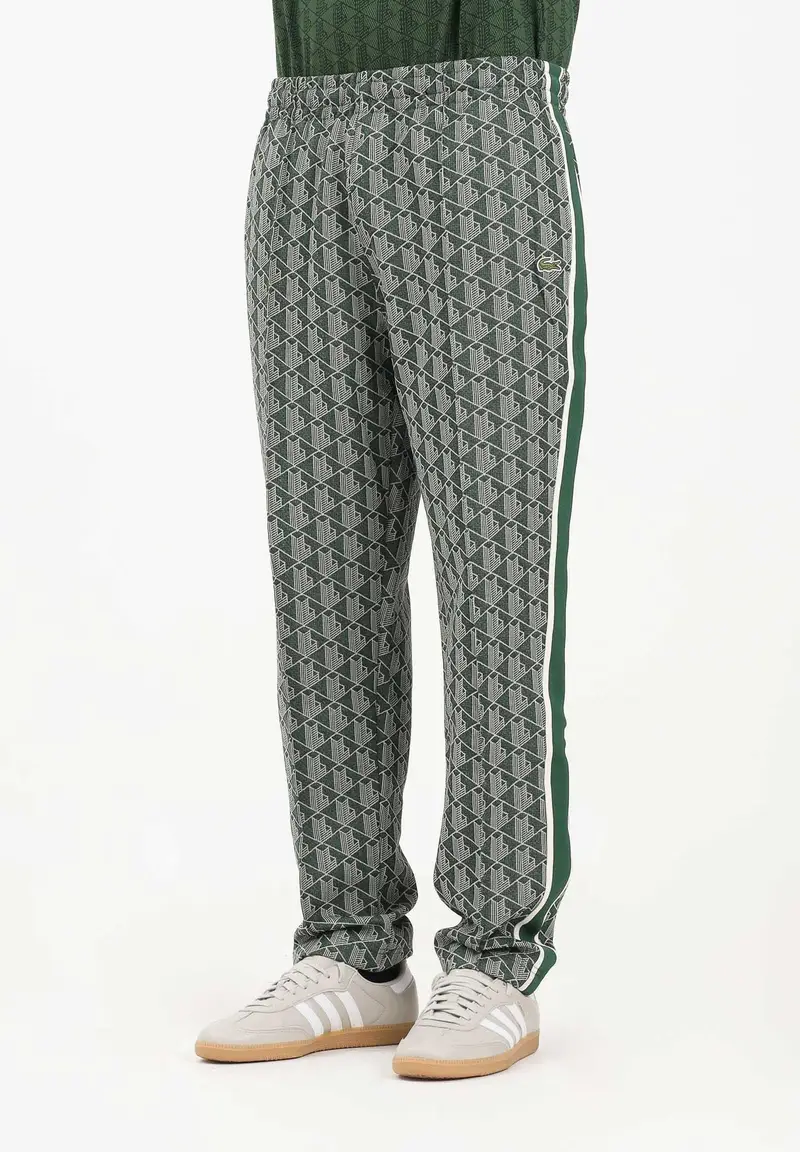 Pantalone sportivo verde da uomo con monogramma Paris
