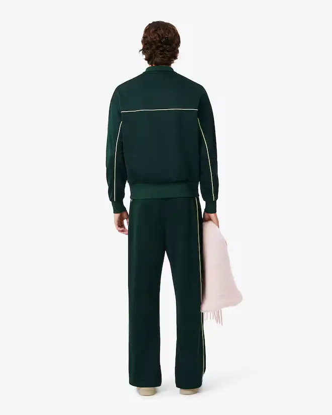 Lacoste Pantaloni sportivi loose fit verde in raso miniatura 2