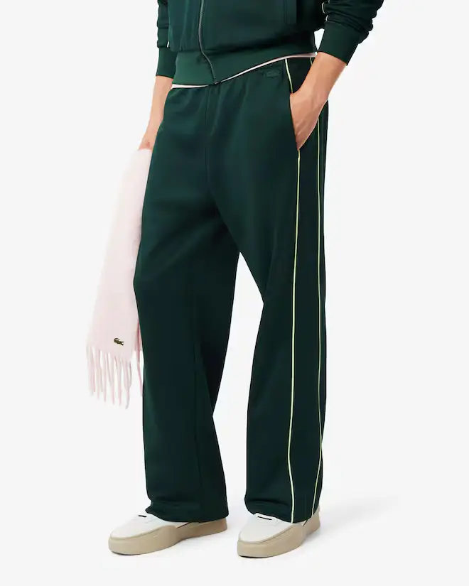 Lacoste Pantaloni sportivi loose fit verde in raso