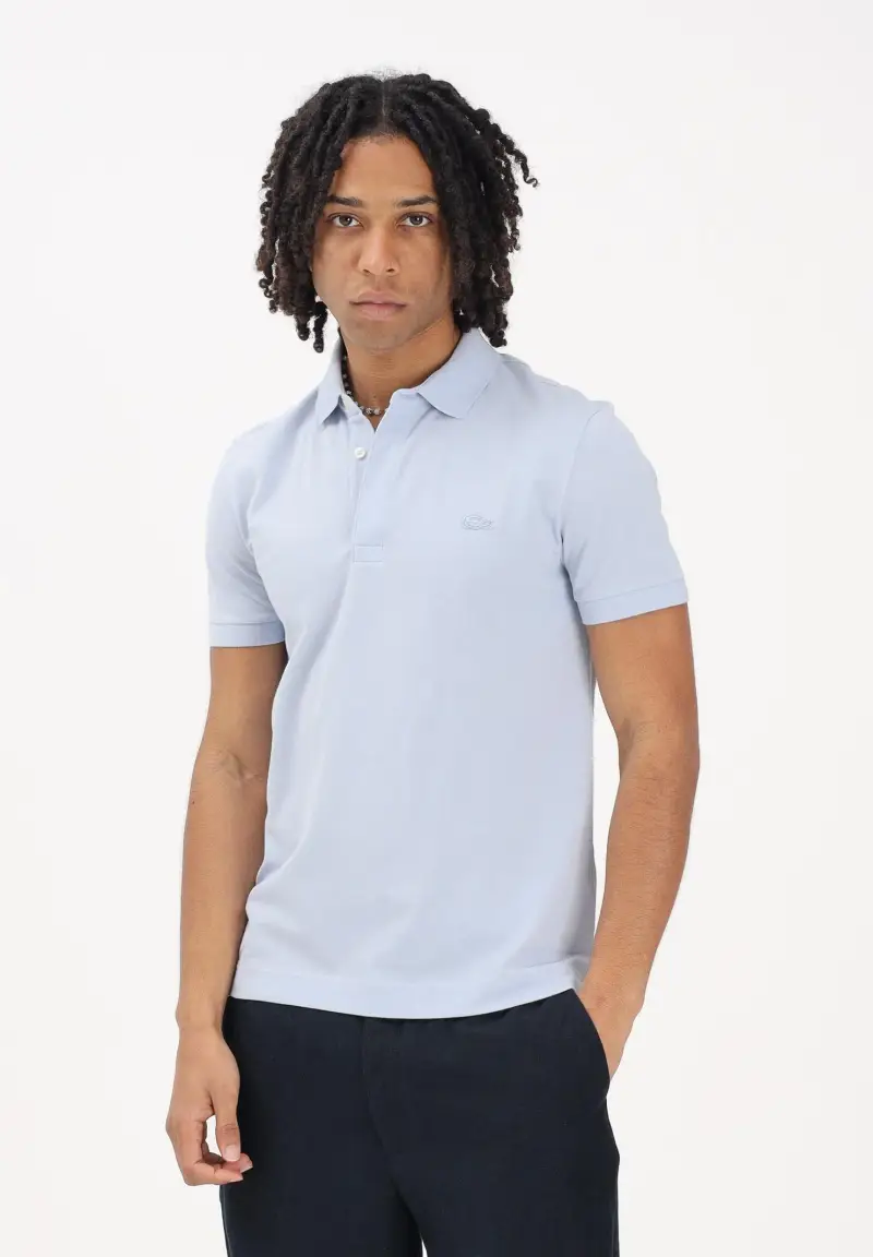 Polo a manica corta celeste da uomo miniatura 2