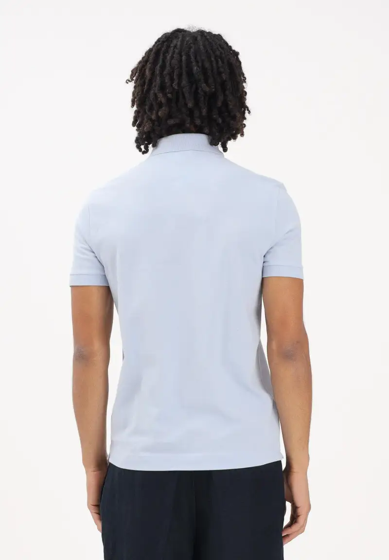 Polo a manica corta celeste da uomo miniatura 3