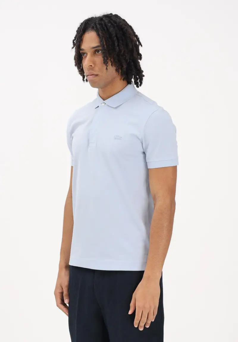 Polo a manica corta celeste da uomo
