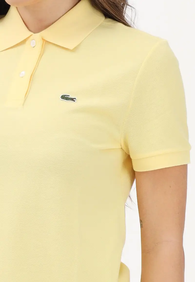 Polo a manica corta gialla da donna miniatura 3