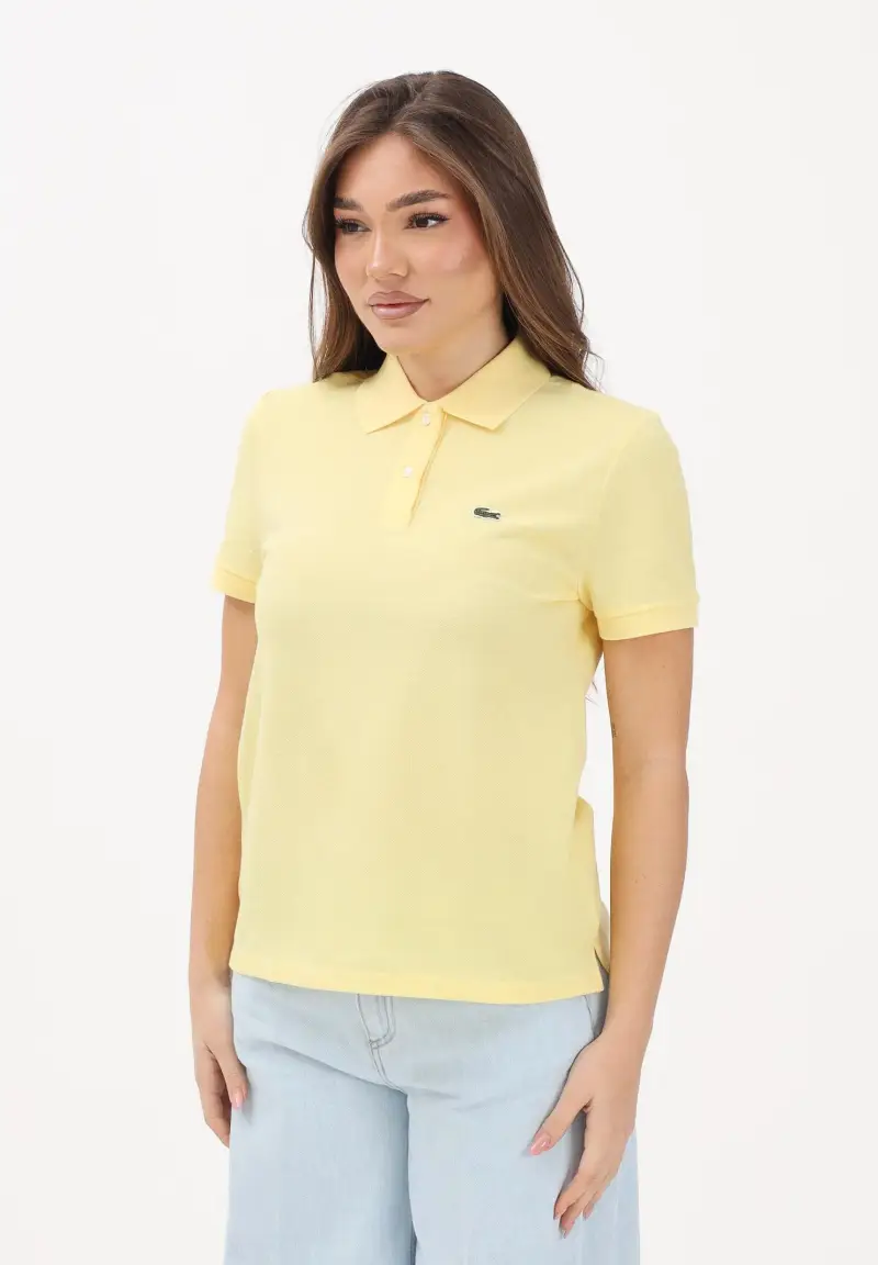 Polo a manica corta gialla da donna