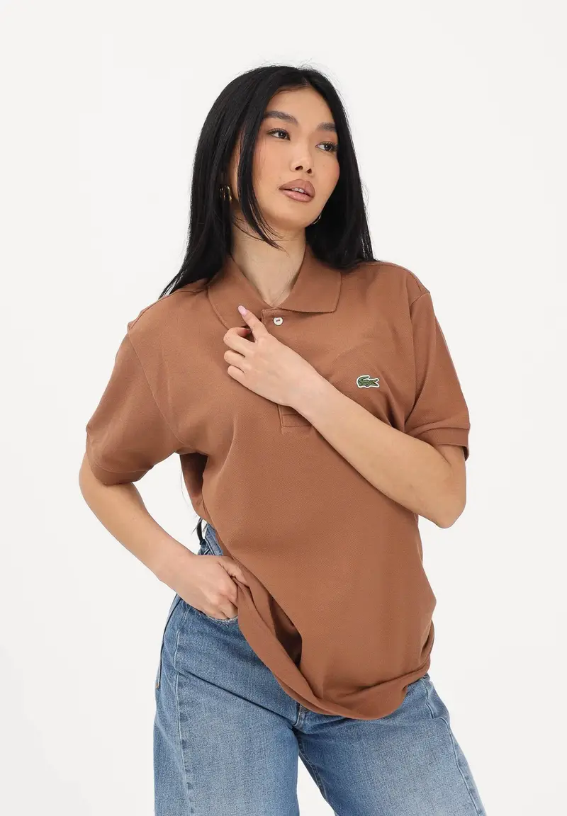 Polo cuoio per uomo e donna con patch logo coccodirllo miniatura 3