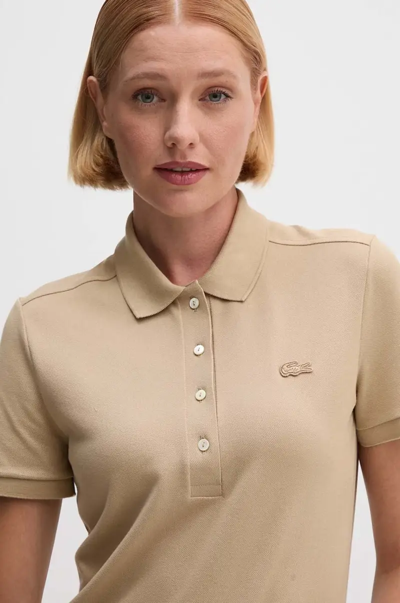Lacoste Polo Donna Beige 3423351 miniatura 4