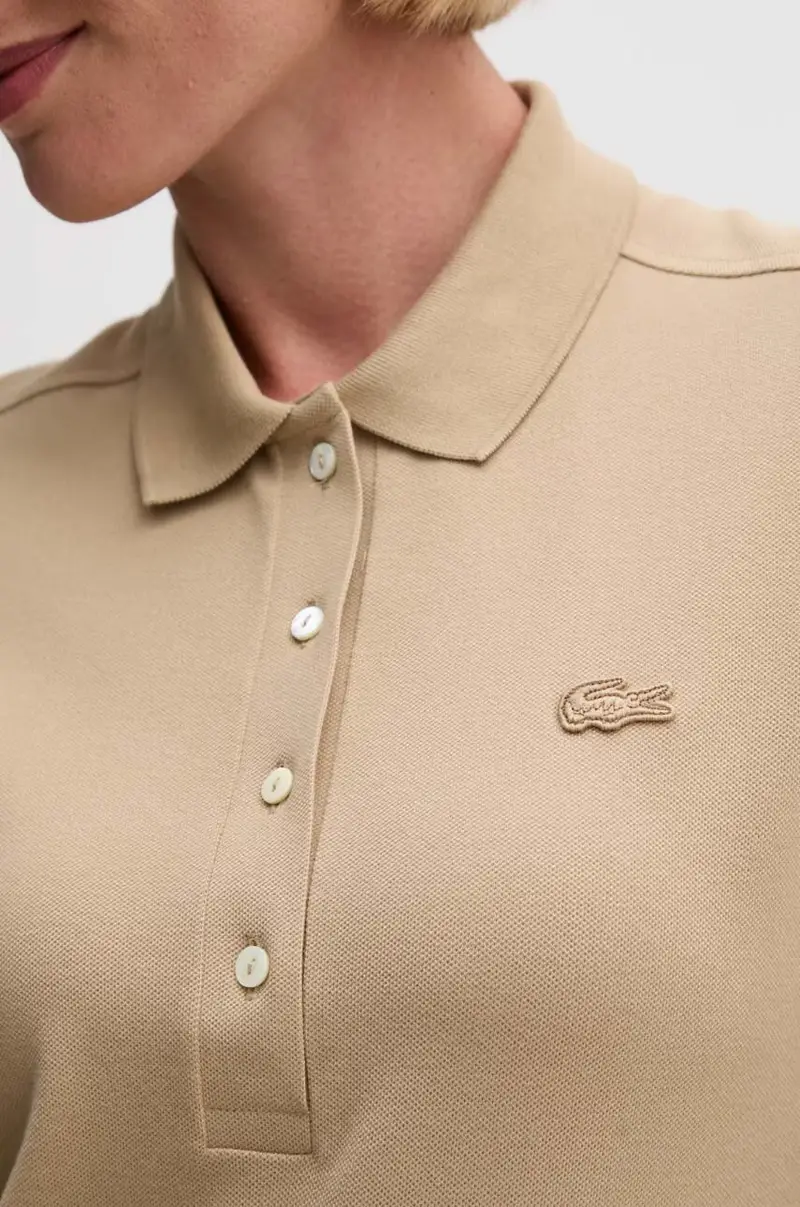 Lacoste Polo Donna Beige 3423351 miniatura 5
