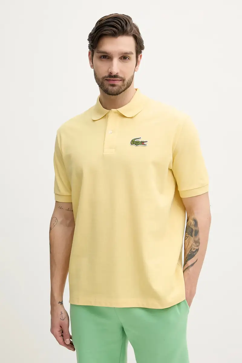 polo in cotone colore giallo con applicazione PH2751