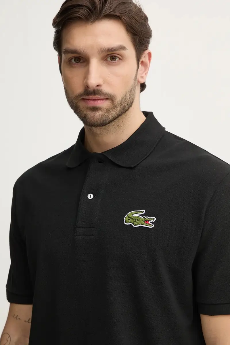 polo in cotone colore nero con applicazione PH2751 miniatura 4