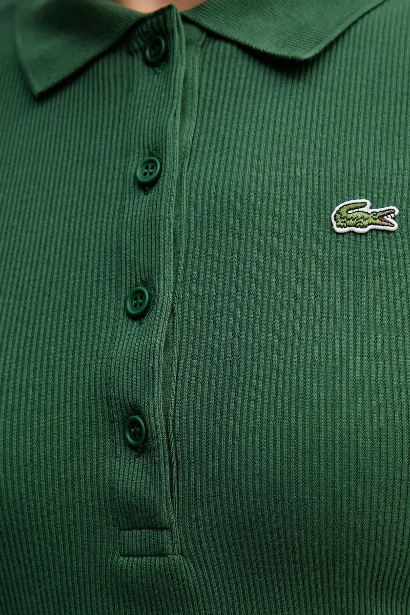 polo in cotone colore nero DF5377 Verde miniatura 5