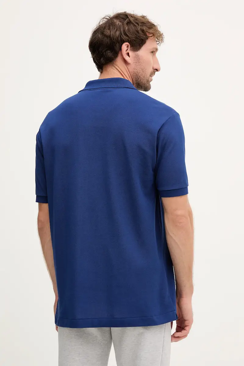 polo in cotone colore verde Blu navy miniatura 3