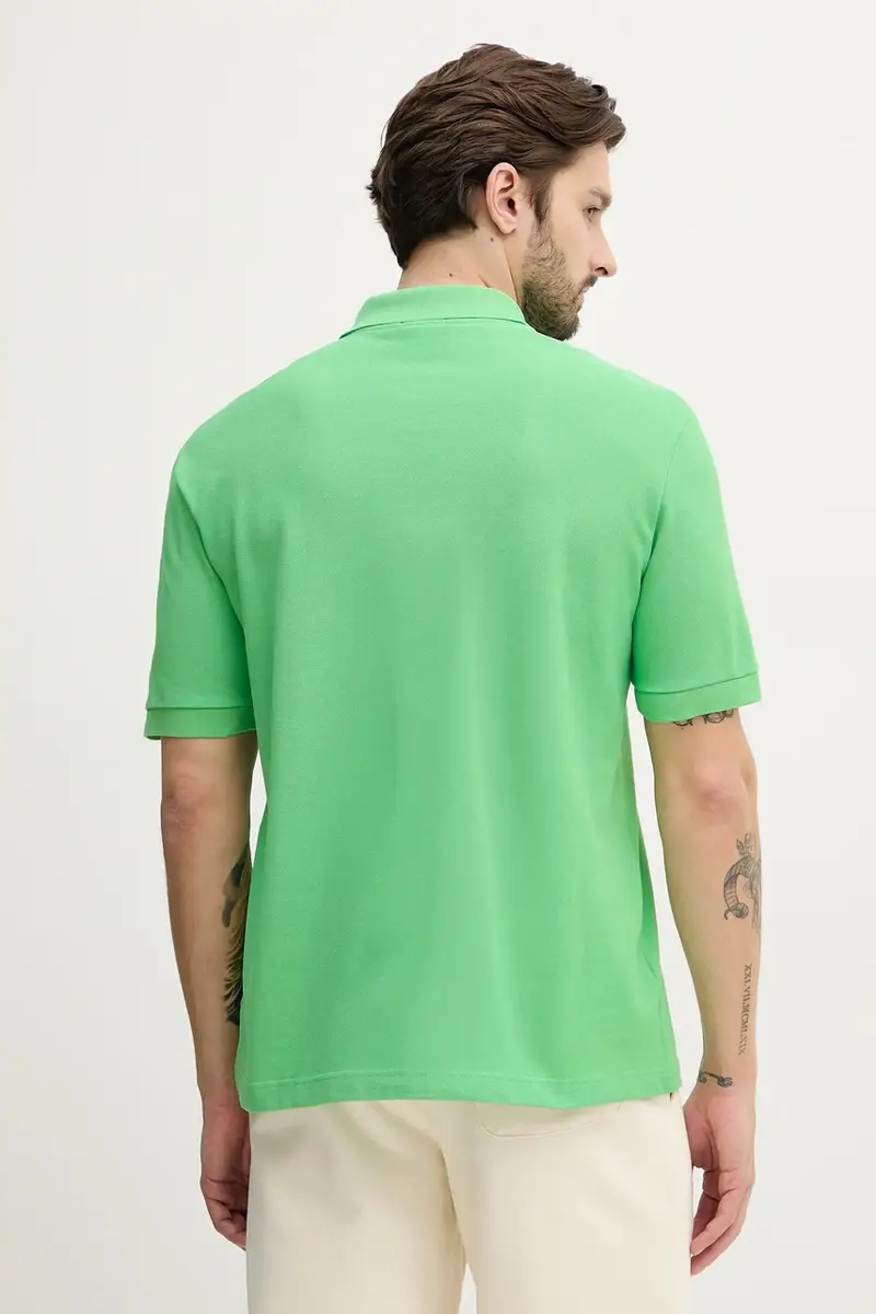 polo in cotone colore verde con applicazione PH2751 miniatura 3