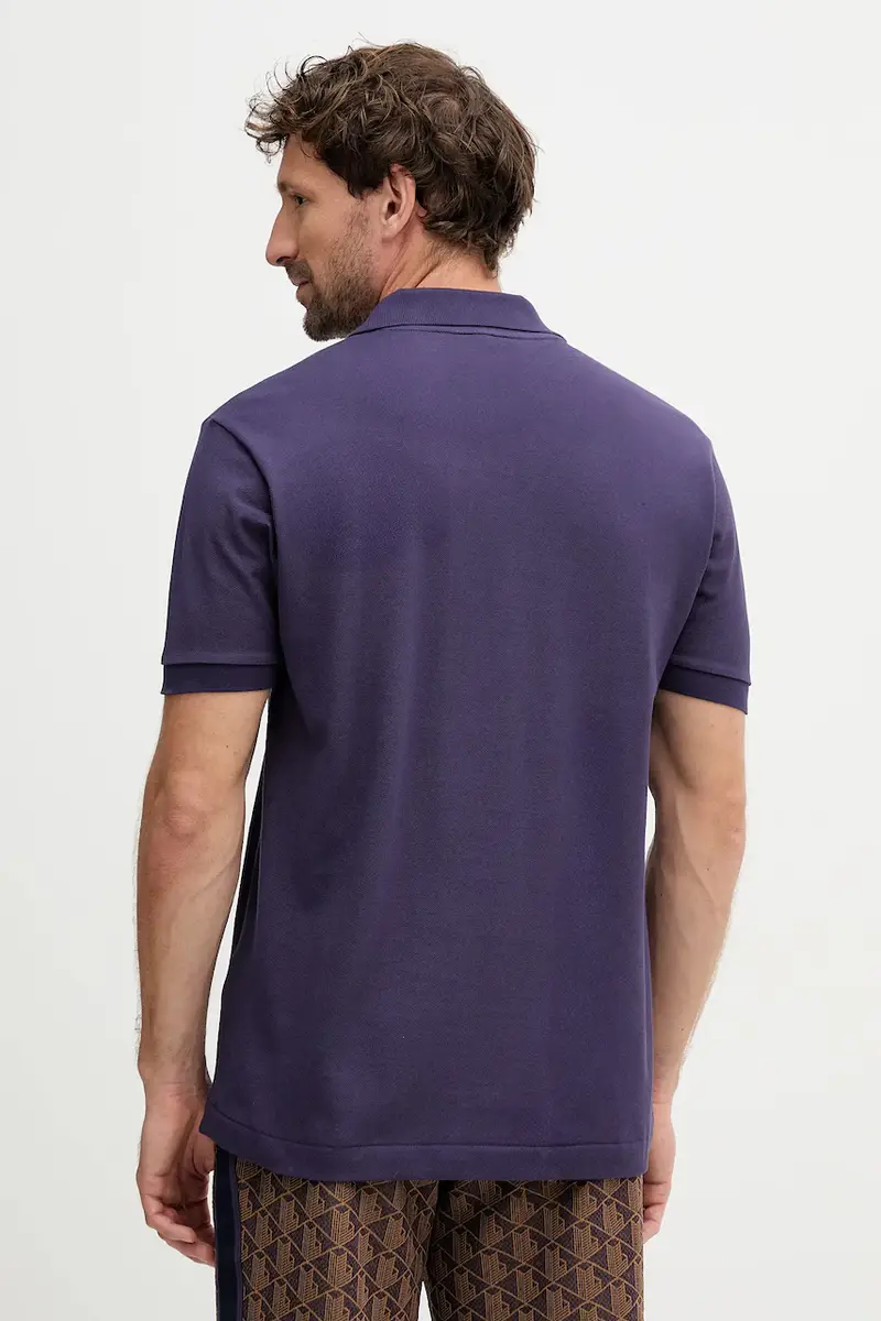 polo in cotone colore verde Violetto miniatura 3