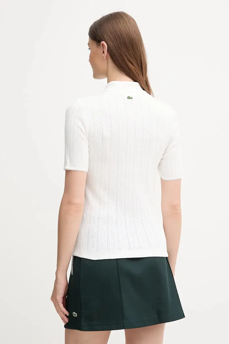 Lacoste Polo Donna Bianco 3121581 miniatura 3