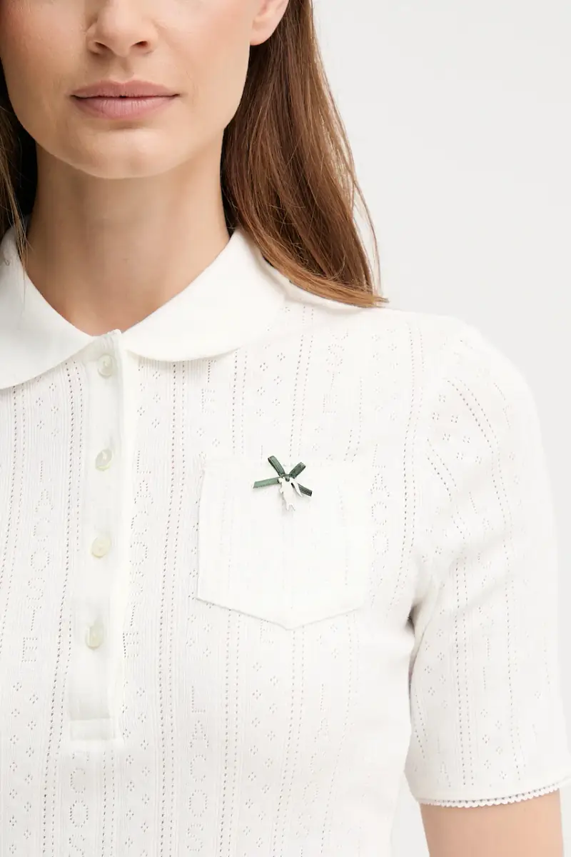Lacoste Polo Donna Bianco 3121581 miniatura 5