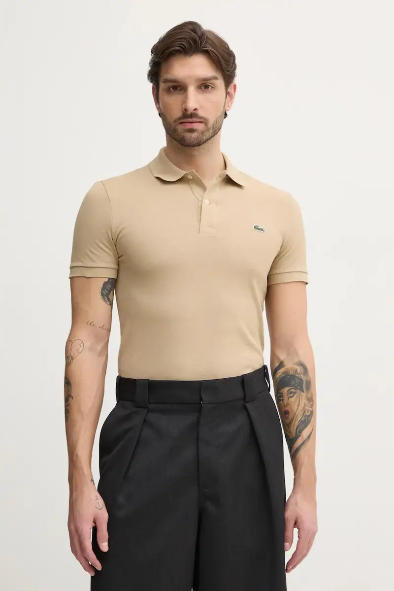 polo in cotone Koszulka Lacoste Pique Polo Shirt PH4012 02S colore beige PH4012 miniatura 3