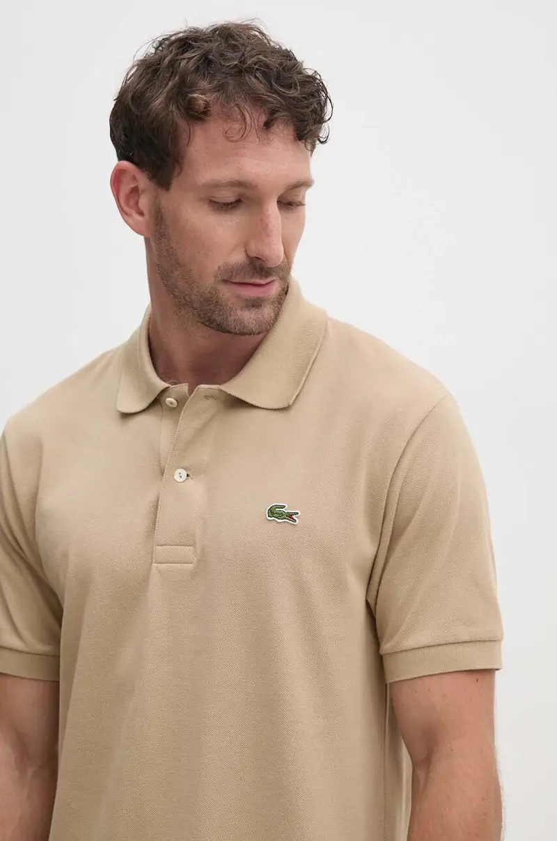 polo in cotone Koszulka Lacoste Polo Classic Fit L1212 02S colore marrone miniatura 4