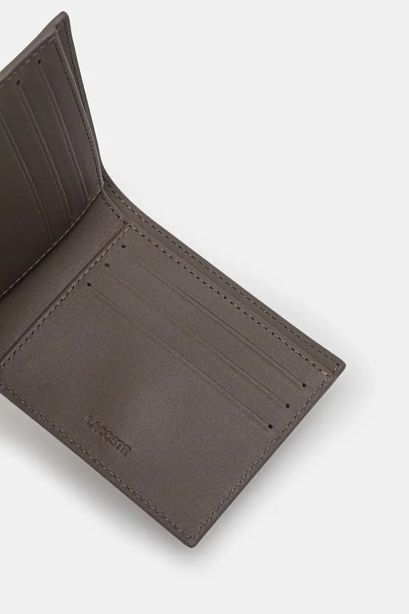 portafoglio in pelle Beige miniatura 4