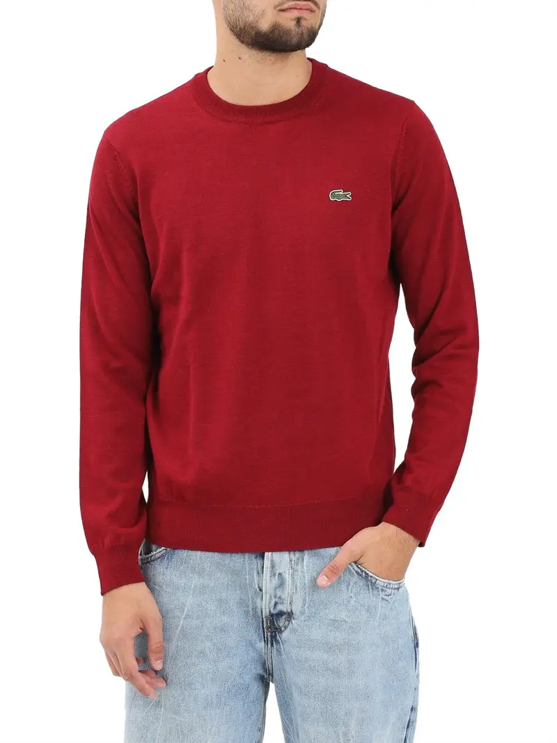 pullover lacoste da uomo - bordeaux