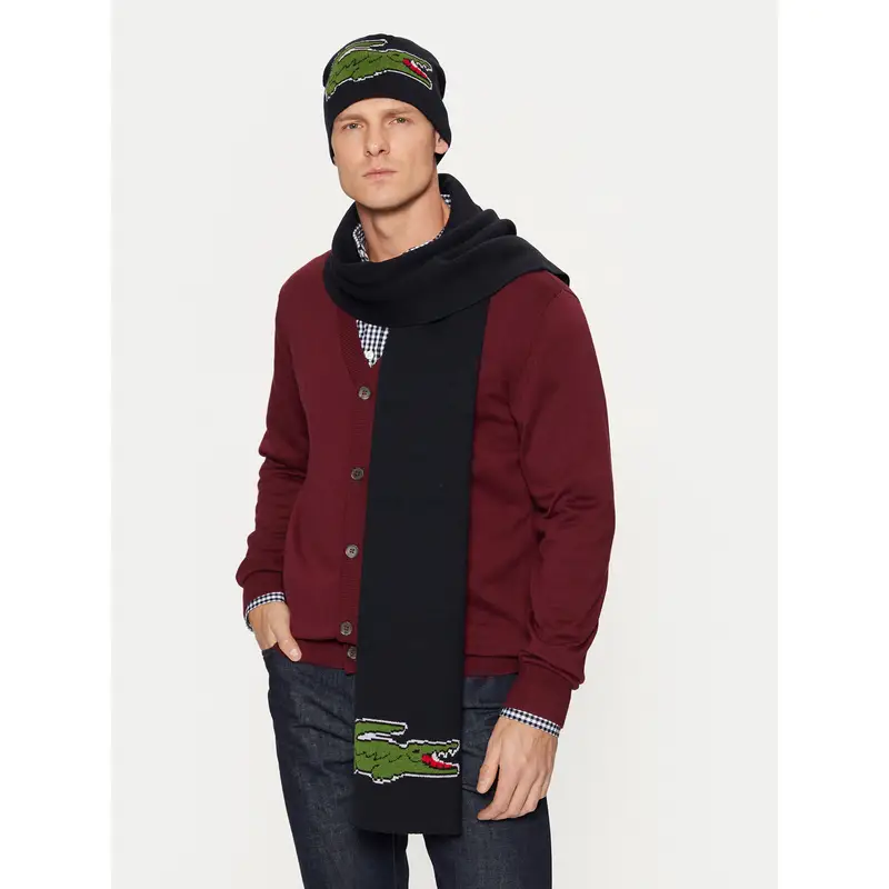 Set berretto e sciarpa Lacoste RB1515-00 Blu scuro