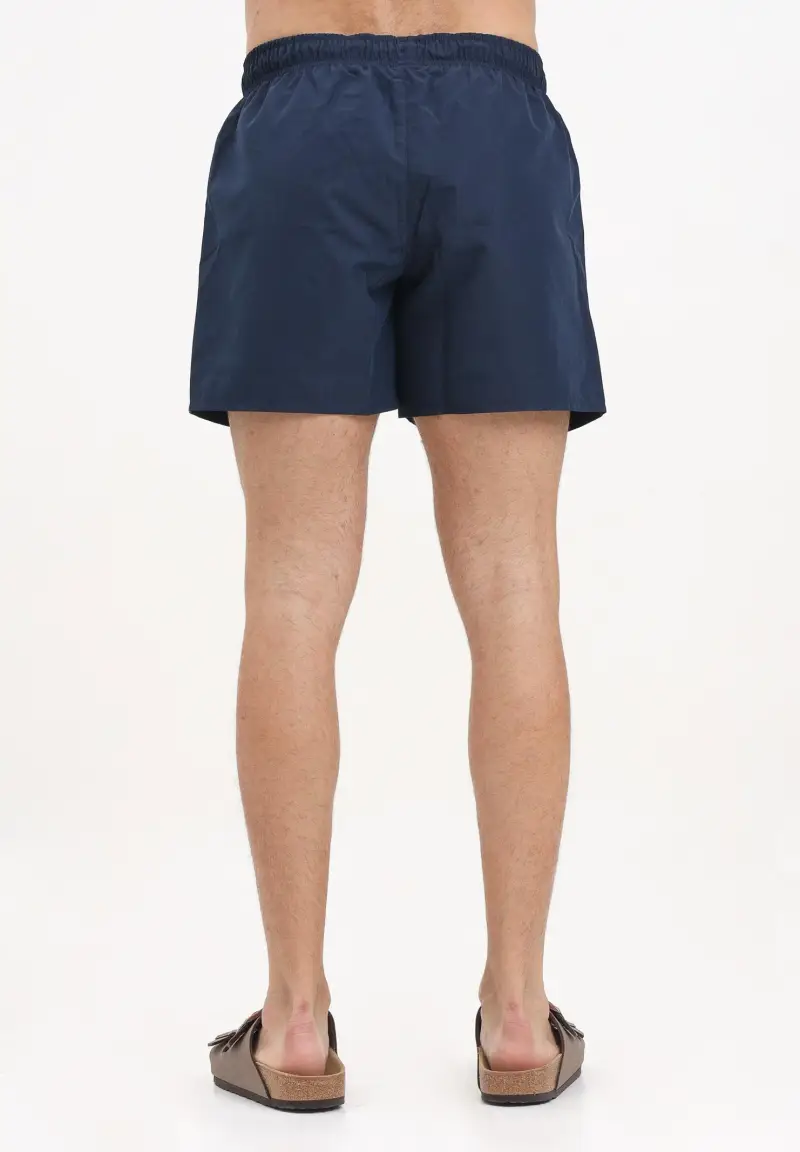 Shorts mare blu da uomo con patch logo miniatura 3