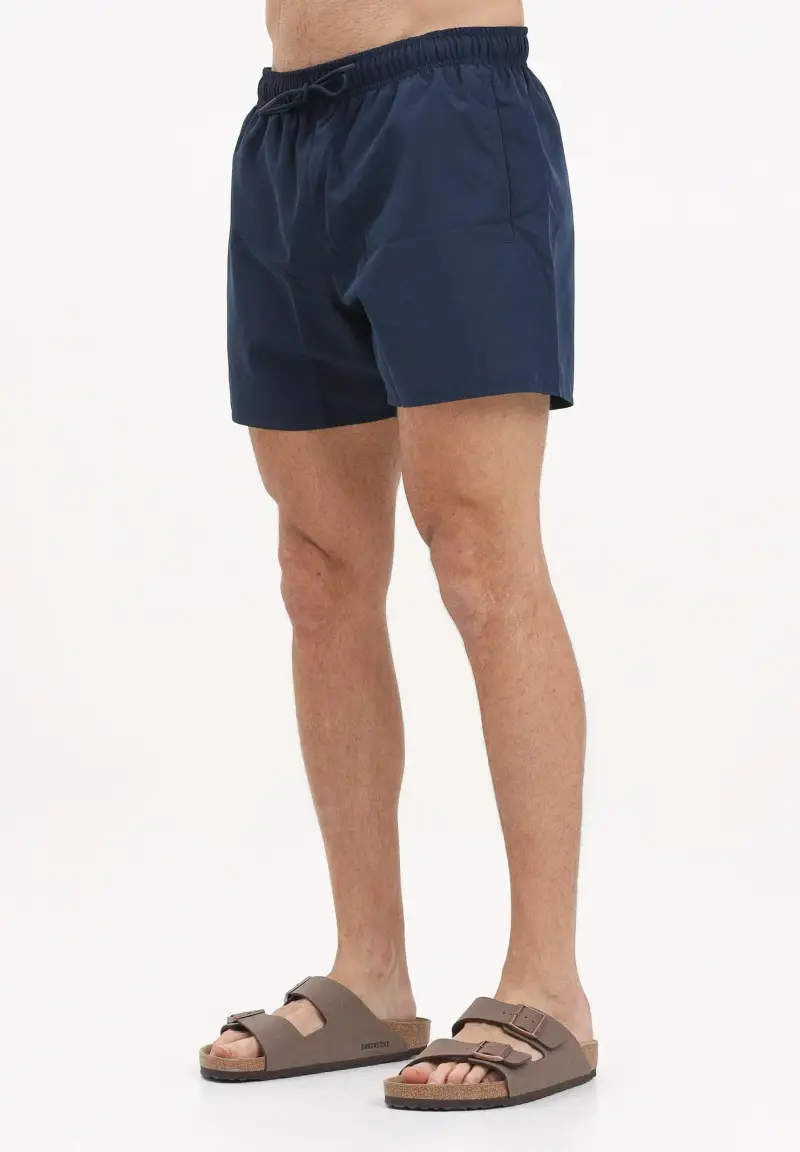 Shorts mare blu da uomo con patch logo