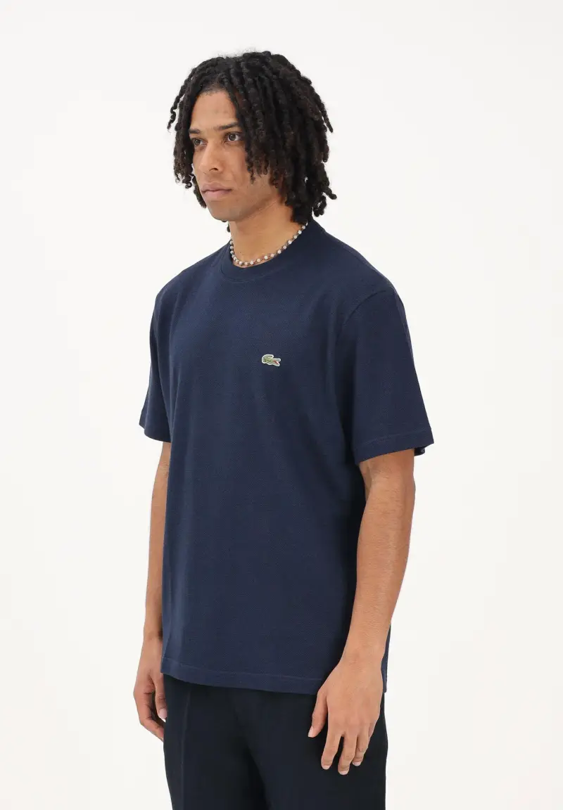 T-shirt a manica corta blu da uomo con logo