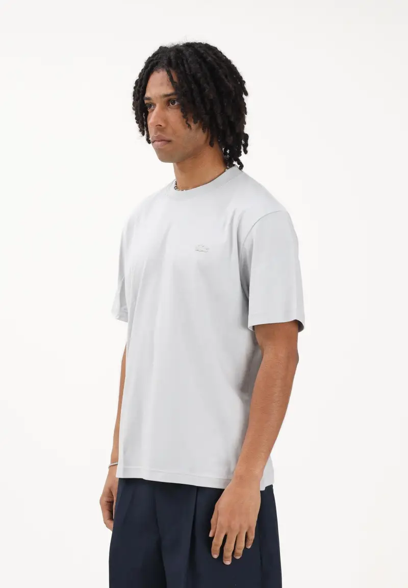 T-shirt a manica corta grigia da uomo con logo