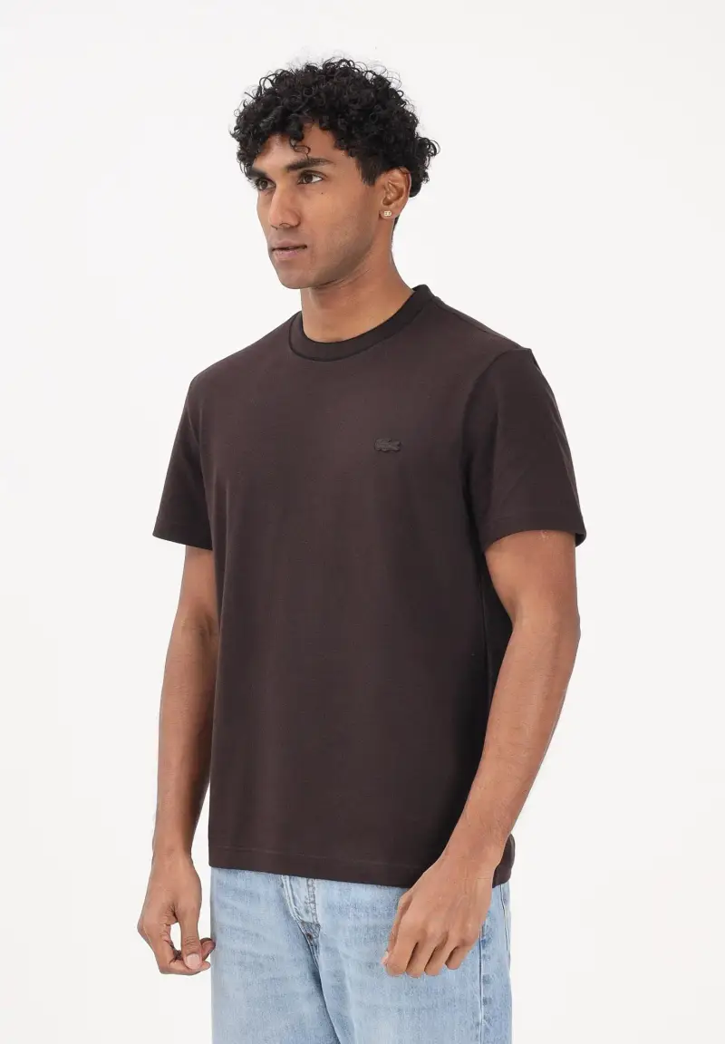 T-shirt a manica corta Made in France marrone da uomo