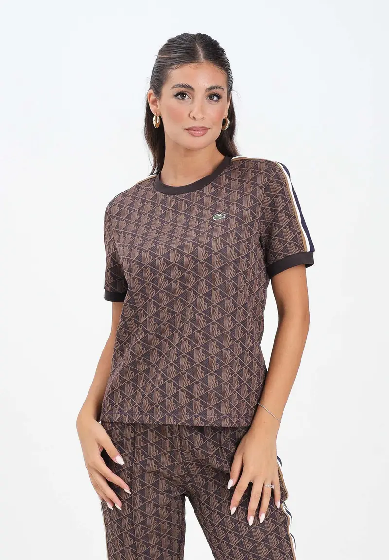 Lacoste T-shirt Donna Marrone 2817821 miniatura 2