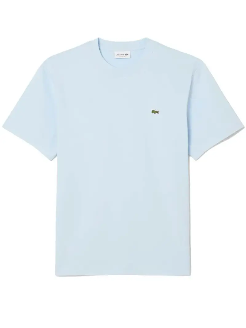 T-shirt celeste chiaro mini logo ricamo