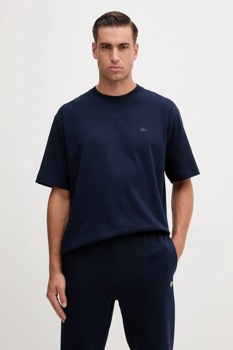 t-shirt in cotone colore blu navy TH7744 miniatura 3