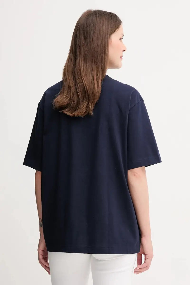 t-shirt in cotone colore blu navy TH7744 miniatura 4