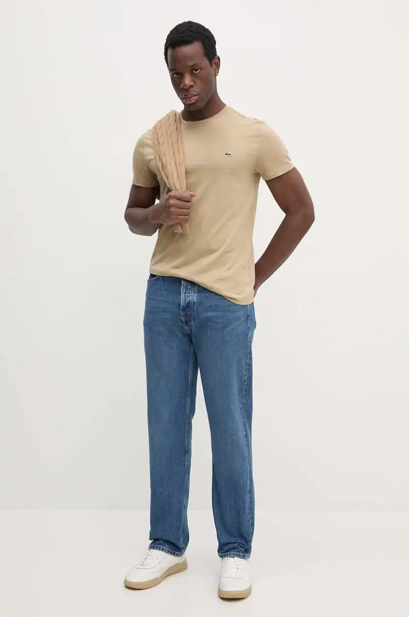 Lacoste T-shirt Uomo Beige 3423348 miniatura 2