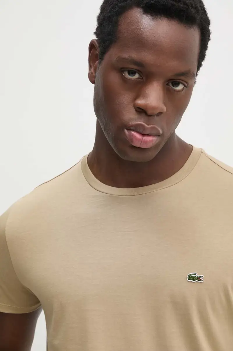 Lacoste T-shirt Uomo Beige 3423348 miniatura 4