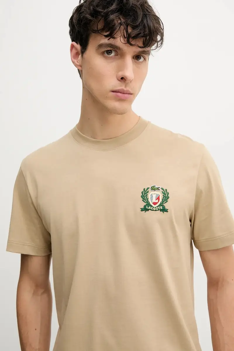 Lacoste T-shirt Uomo Beige 3292445 miniatura 4